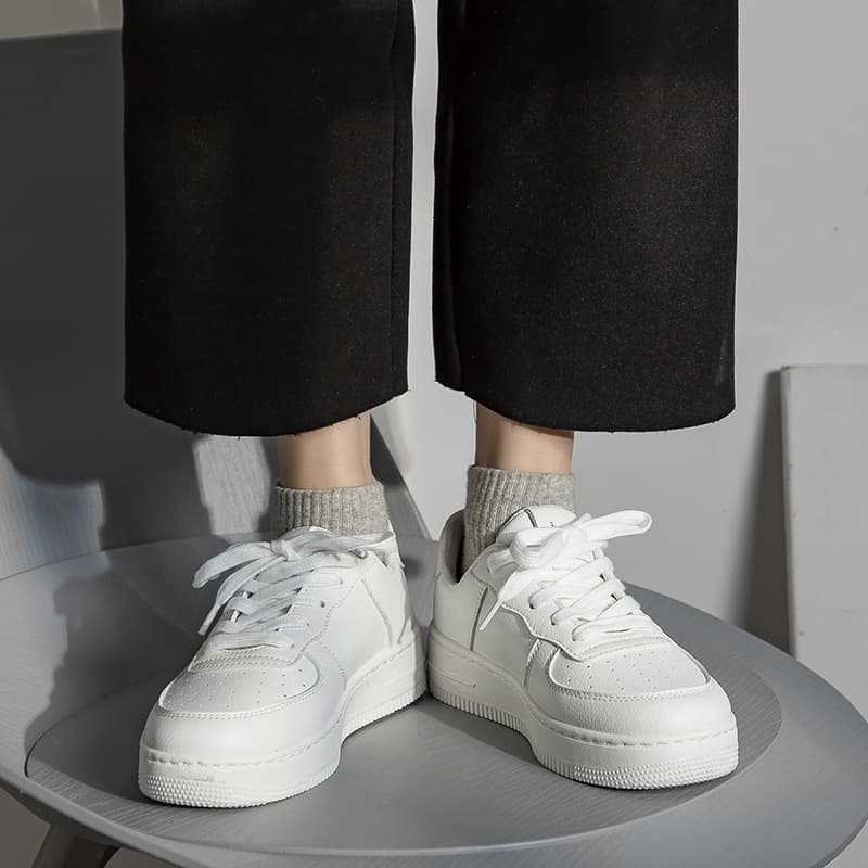 Spring and Autumn New Style White Shoes Women's Air Force One Sports Shoes Men's Couple Style Student Casual Lace-Up Fashion Shoes 4