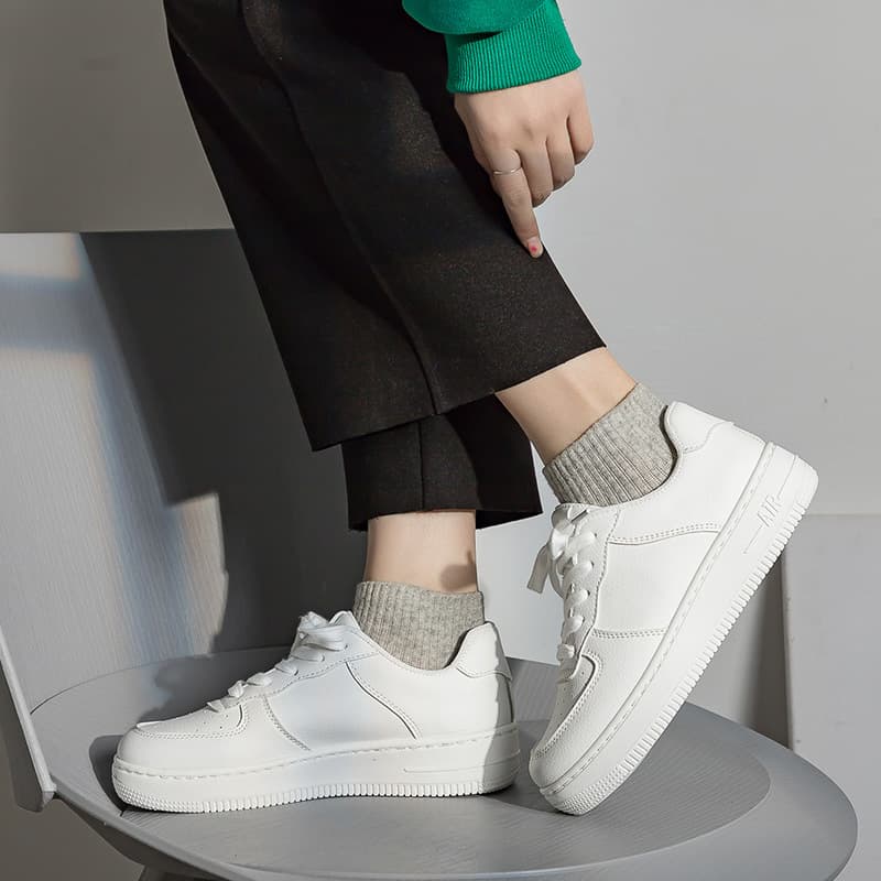 Spring and Autumn New Style White Shoes Women's Air Force One Sports Shoes Men's Couple Style Student Casual Lace-Up Fashion Shoes 5