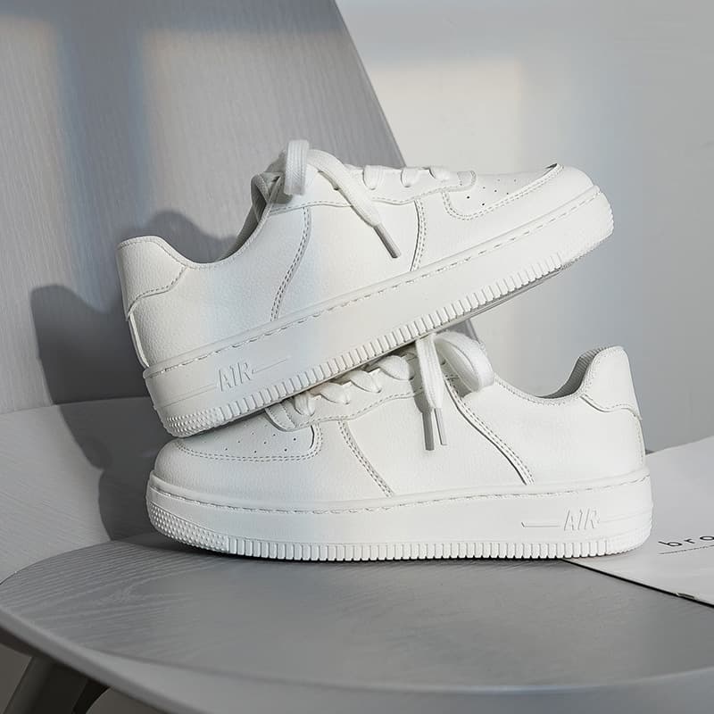 Spring and Autumn New Style White Shoes Women's Air Force One Sports Shoes Men's Couple Style Student Casual Lace-Up Fashion Shoes
