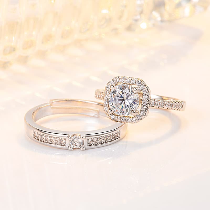 Fashionable ring with zircon, Korean style, for beloved, simple and elegant design 2