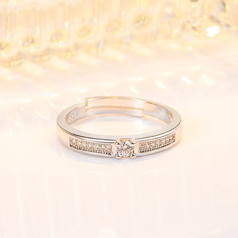 Fashionable ring with zircon, Korean style, for beloved, simple and elegant design 4