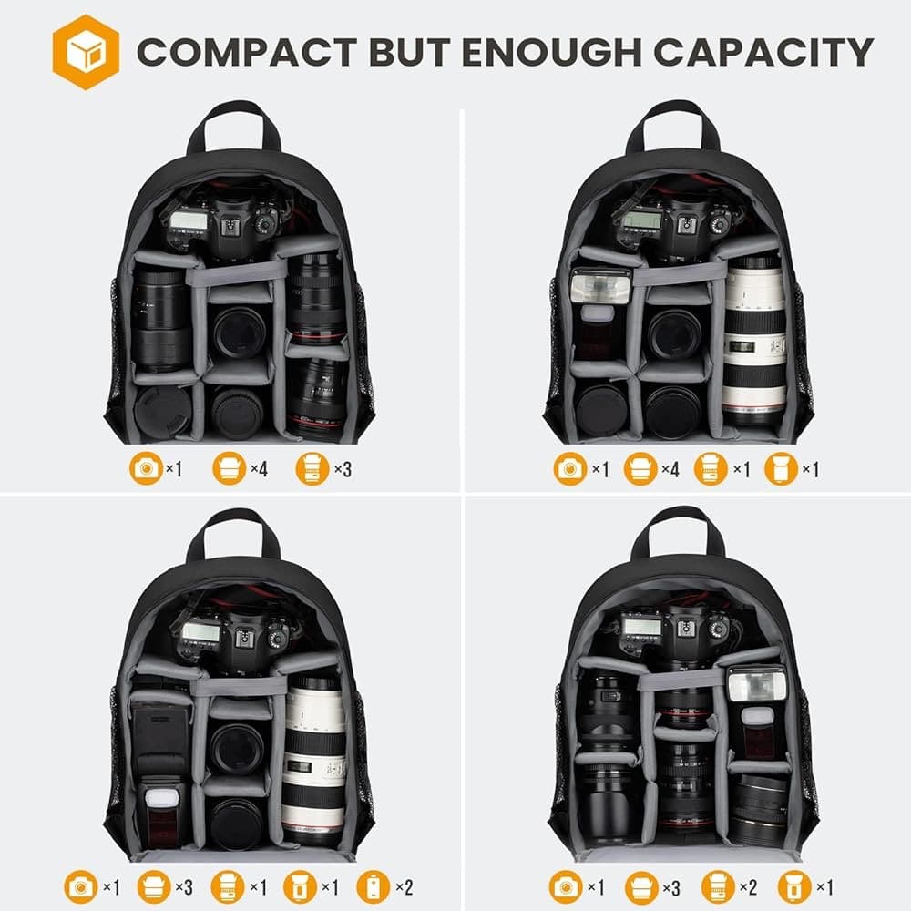 Camera, equipment bag for men and women, backpack, raincoat, waterproof laptop, worn on the shoulder 4