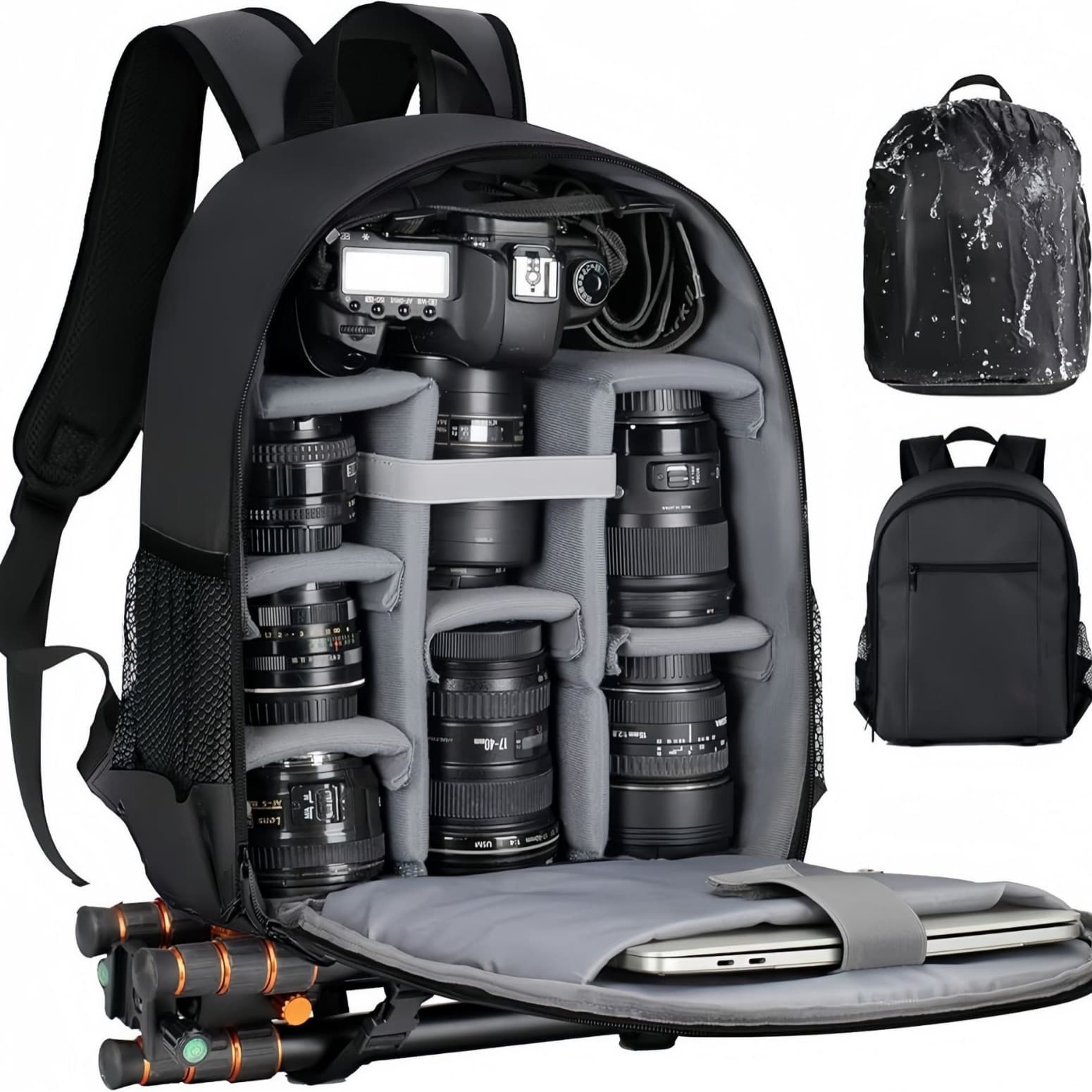 Camera, equipment bag for men and women, backpack, raincoat, waterproof laptop, worn on the shoulder 1