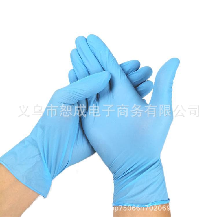 Factory produces disposable nitrile gloves that can be used for beauty and hair salons, kitchen and restaurant industrial production