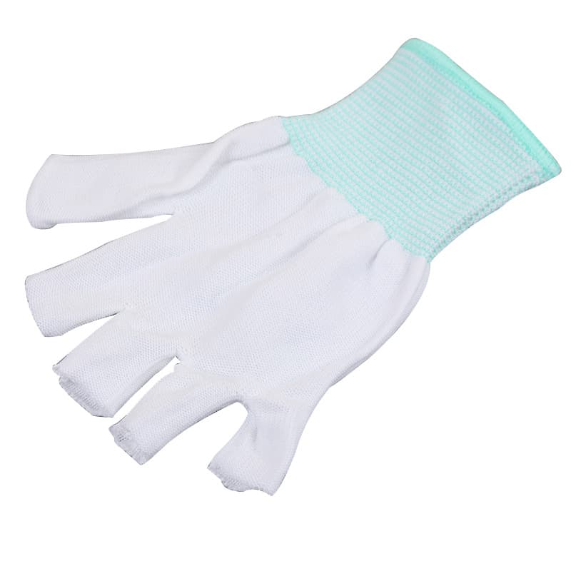 Thin two fingers picked tea picking and fishing fishing glove half finger semi -finger packing sorting semi -nylon sun exposure three fingers 5