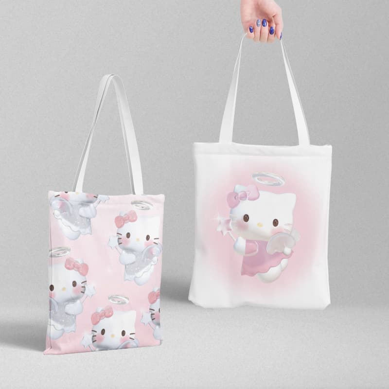 Hello kitty, cloth bag, fresh shopping bag, purse, capacious linen bag, 39cm, 36cm, Birthday gift 3