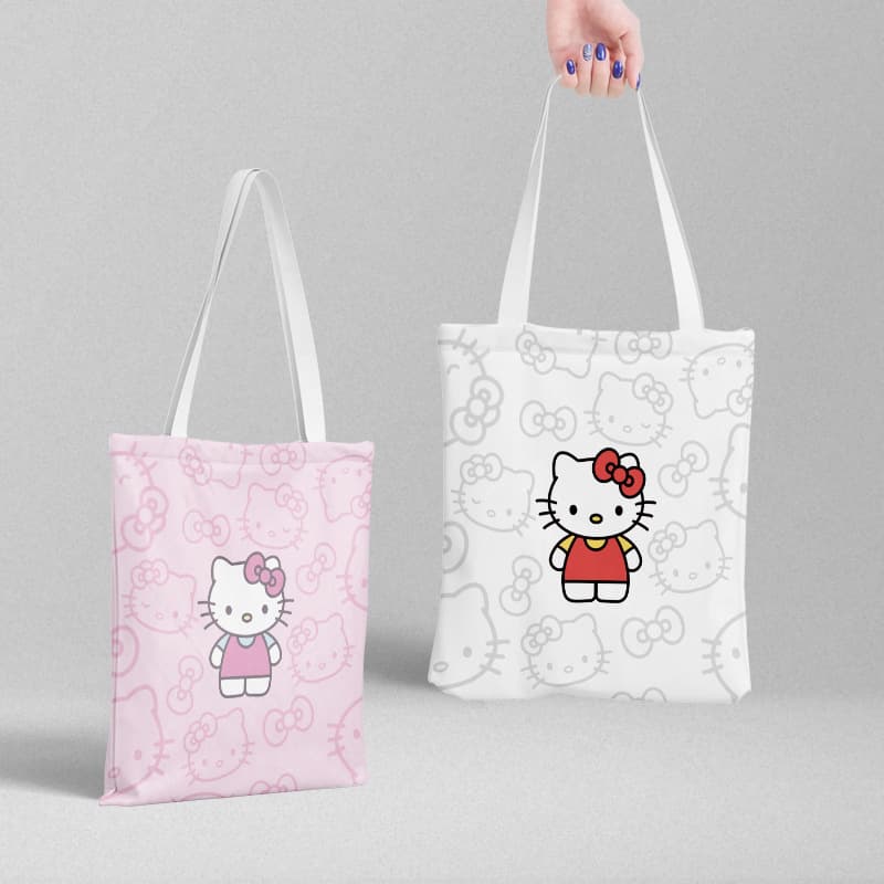 Hello kitty, cloth bag, fresh shopping bag, purse, capacious linen bag, 39cm, 36cm, Birthday gift 4