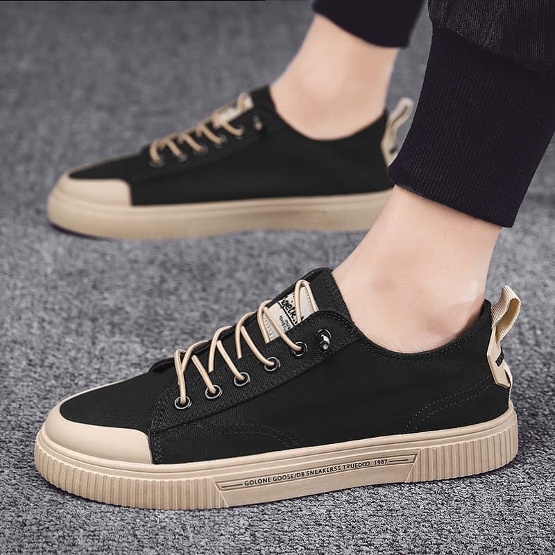 Men's canvas shoes new breathable men's shoes black trendy shoes teenagers and students versatile sneakers casual shoes 3