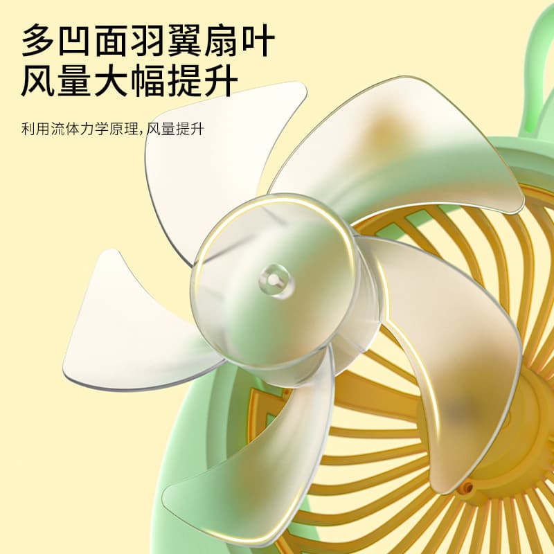 Desktop table fan office USB charging student dormitory bed Class cute large wind power fan 3