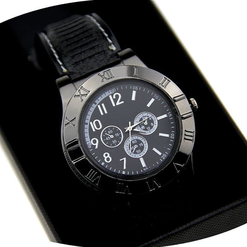 Protective windproof creative lighter charging, electronic men's watch 4