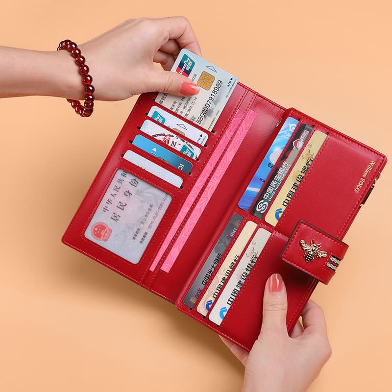 (Wholesale), wallet, long shoulder bag, universal card holder, genuine leather, high-end 2