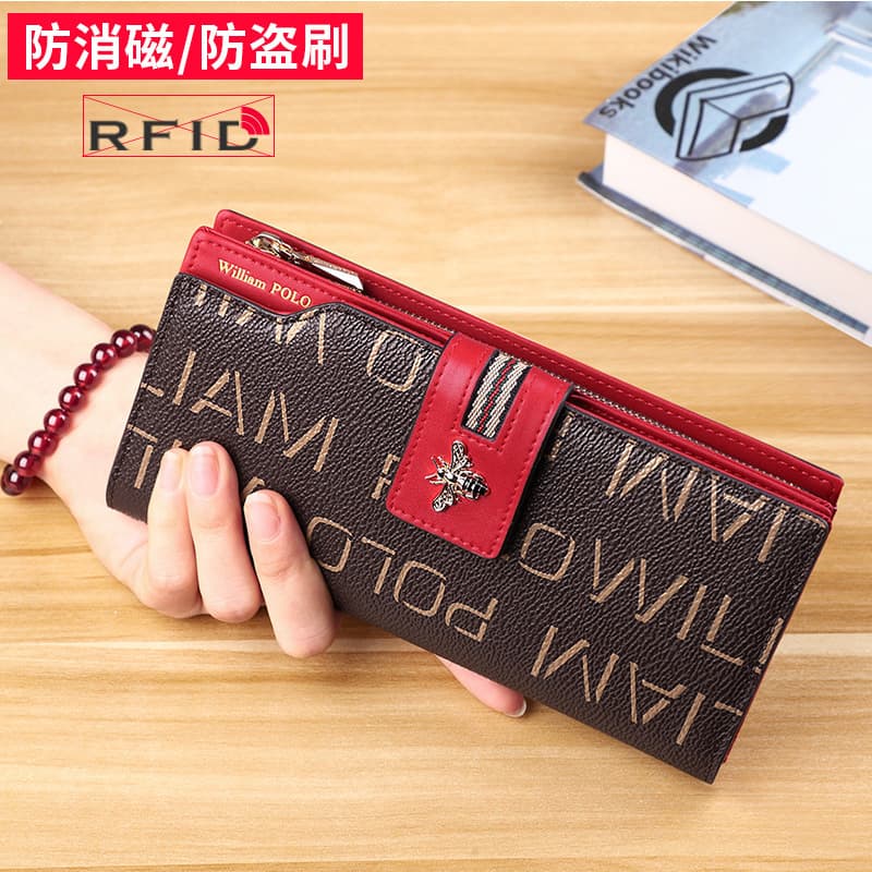 (Wholesale), wallet, long shoulder bag, universal card holder, genuine leather, high-end