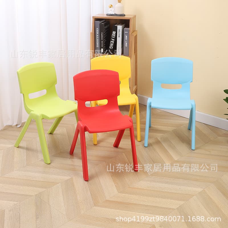 Wholesale Children's Plastic Chair Kindergarten School Training Institution Back Chair Thick Adult Plastic Stool New Material 2