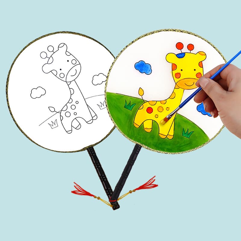 Handmade graffiti fans wholesale street stall painted fans night market children's painted fans hand painted diy fan materials 3