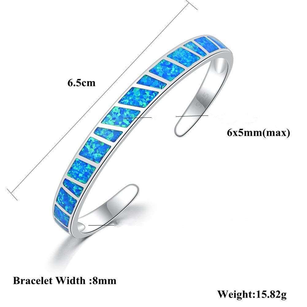 Opal Opal Hawaiian Style Blue Square Striped Bracelet Bracelet Opal Bracelet Jewelry Wholesale Inlaid Opal 2