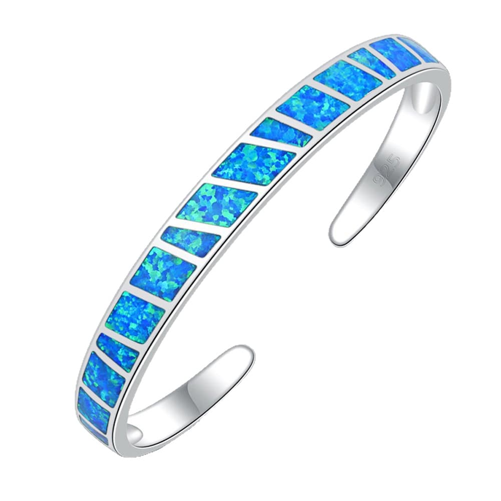 Opal Opal Hawaiian Style Blue Square Striped Bracelet Bracelet Opal Bracelet Jewelry Wholesale Inlaid Opal 5