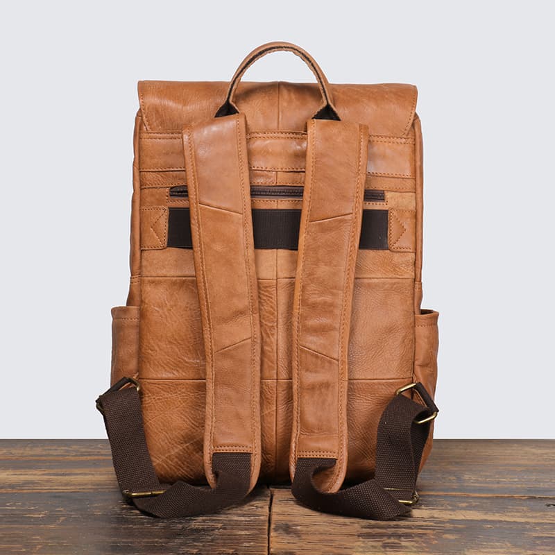 (Cross-border trading), retro matte backpack, capacious laptop for traveling, genuine leather 3