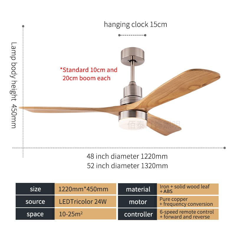 (Cross-border trading), air fan from natural wood, American style, 52 inch, (Physicals), Amazon 4
