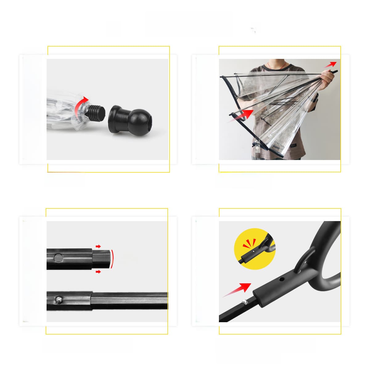 Transparent pet umbrella dog C -type umbrella pet supplies Factory direct sales can adjust the rainy day walking dog traction rope 3