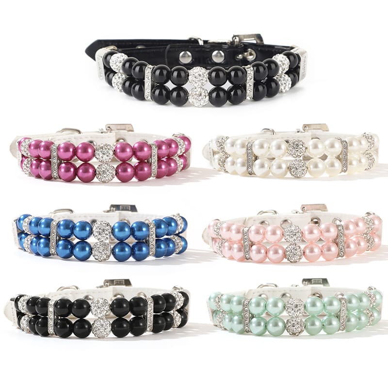 Zhous pet collars traction rope neck jewelry pearl cat necklace small and medium -sized dogs and dog circle neck circles wholesale 1