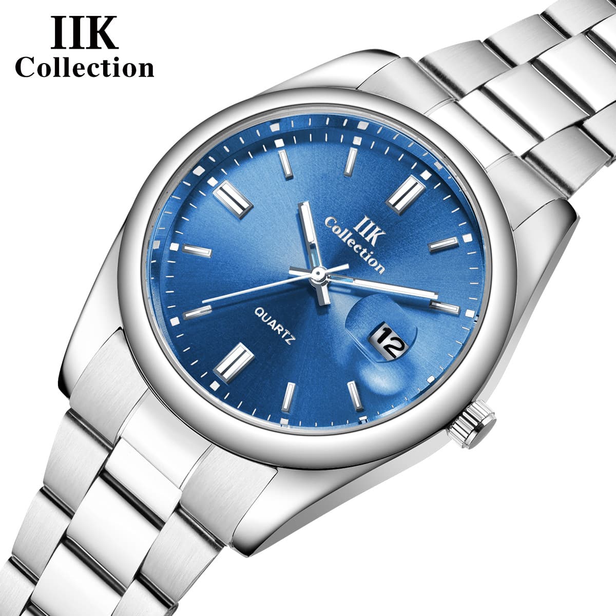 IIK (Cross-border trading), quartz watches, waterproof calendar, men's steel belt, swiss watch 1