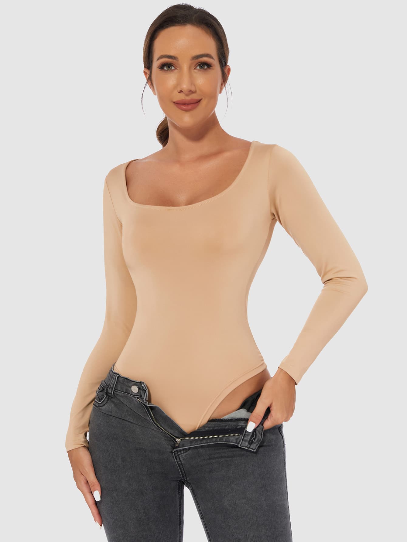 Sexy bodysuit, solid color overall, European style, slim fit, tight 5