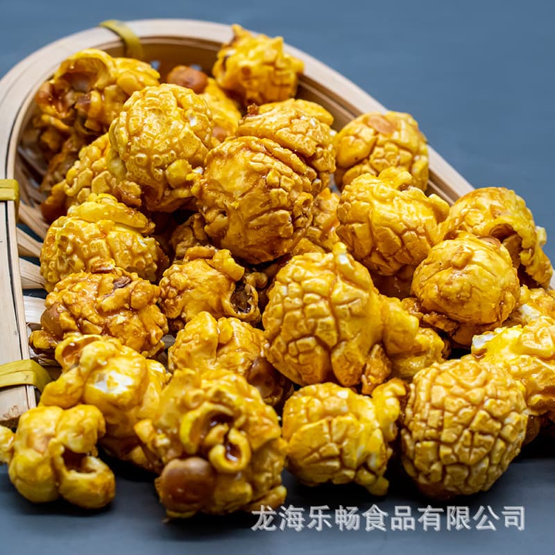 Popcorn open bag ready-to-eat popcorn ball caramel cream casual snack wholesale children 2