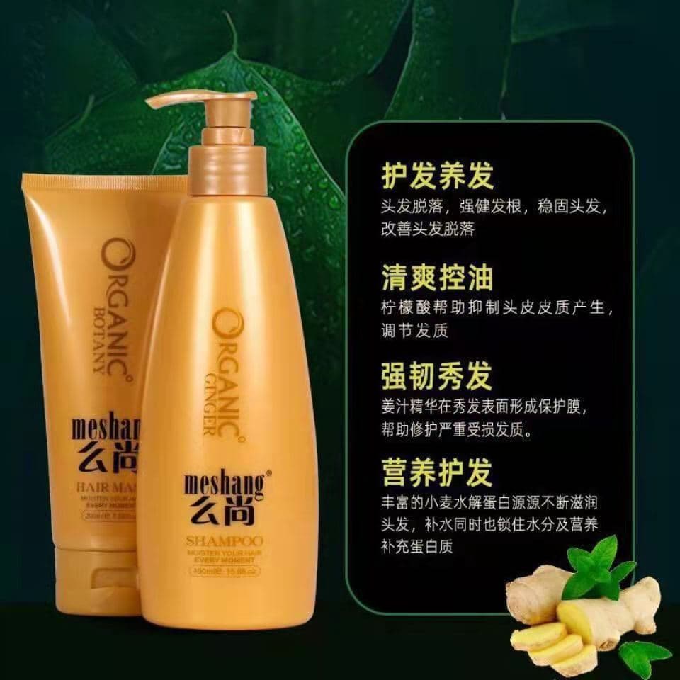 Shampoo silicone free, set with ginger, conditioner, hair mask, shower gel, dandruff removal, anti-itch 4