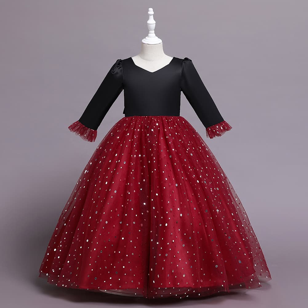 Summer small princess costume, long dress, Aliexpress, V-neckline, special occasion clothing, tulle 2