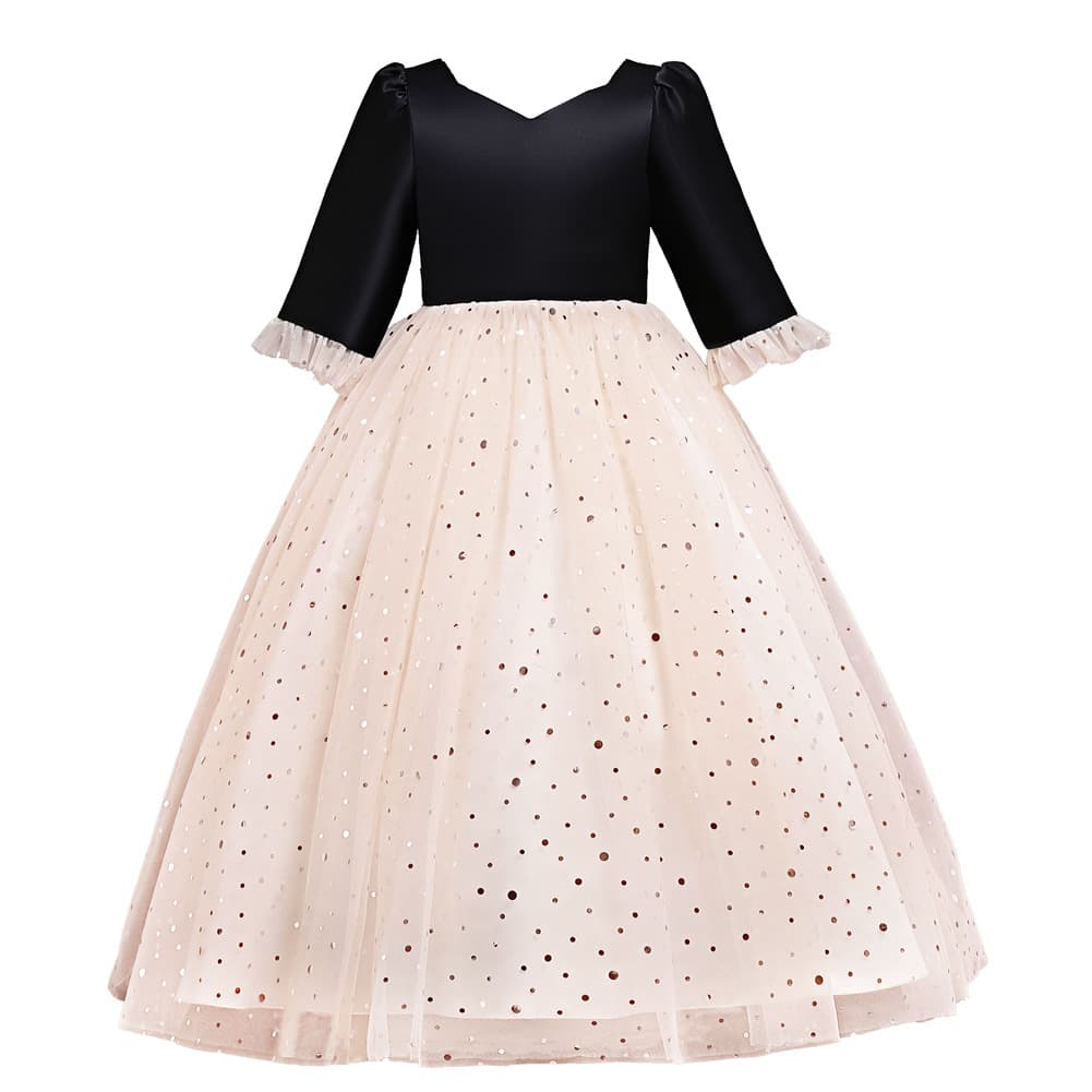 Summer small princess costume, long dress, Aliexpress, V-neckline, special occasion clothing, tulle 5