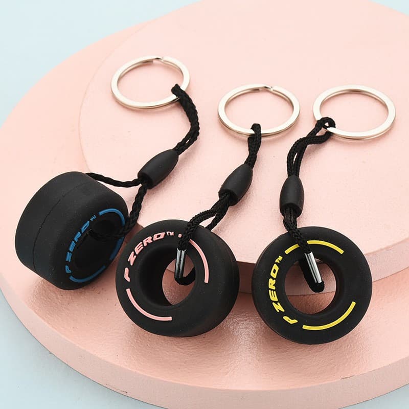 (Cross-border trading), tires PVC from soft rubber, keychain with accessories, Birthday gift 1