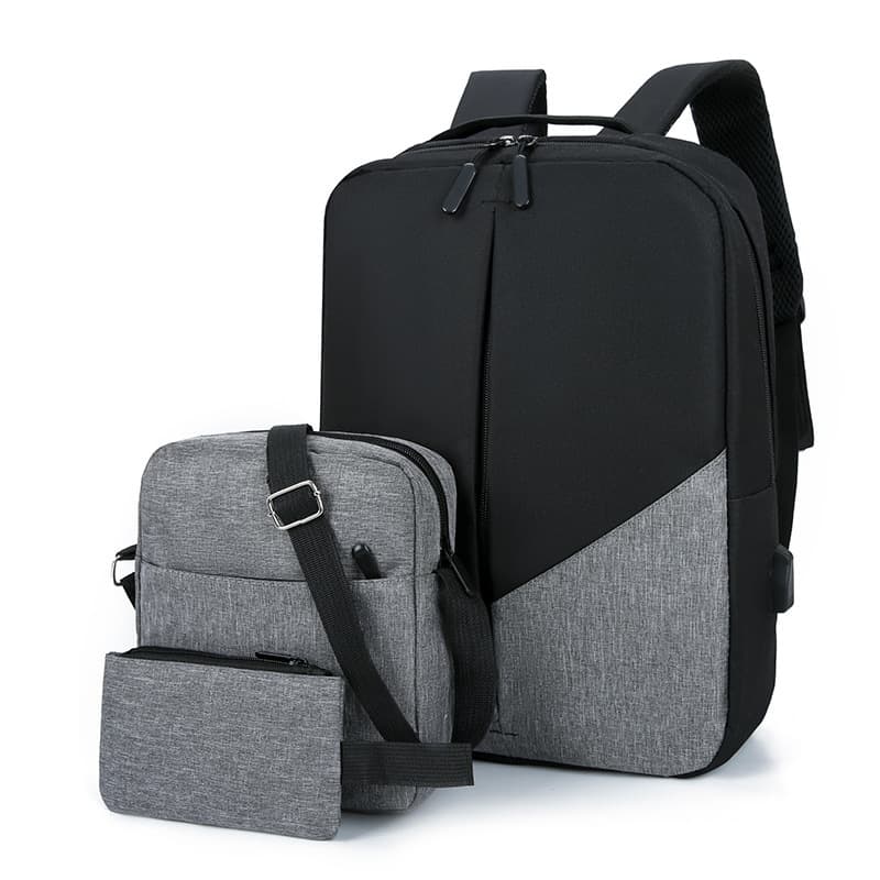 (Cross-border trading), travel capacious waterproof fashionable universal men's set, backpack, simple and elegant design, oxford cloth, 3 piece set 5