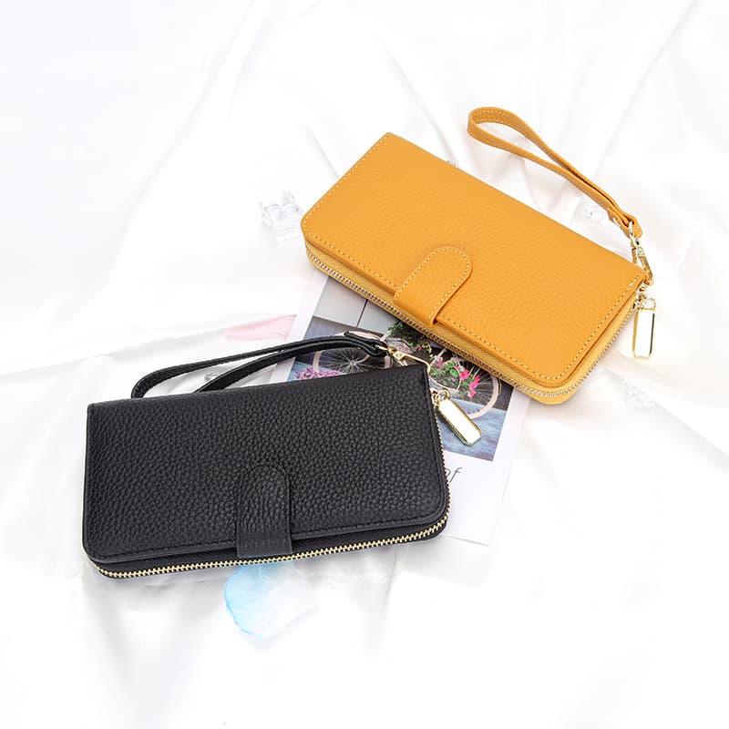 Wallet, long leather shoulder bag, small clutch bag, genuine leather, cowhide 2