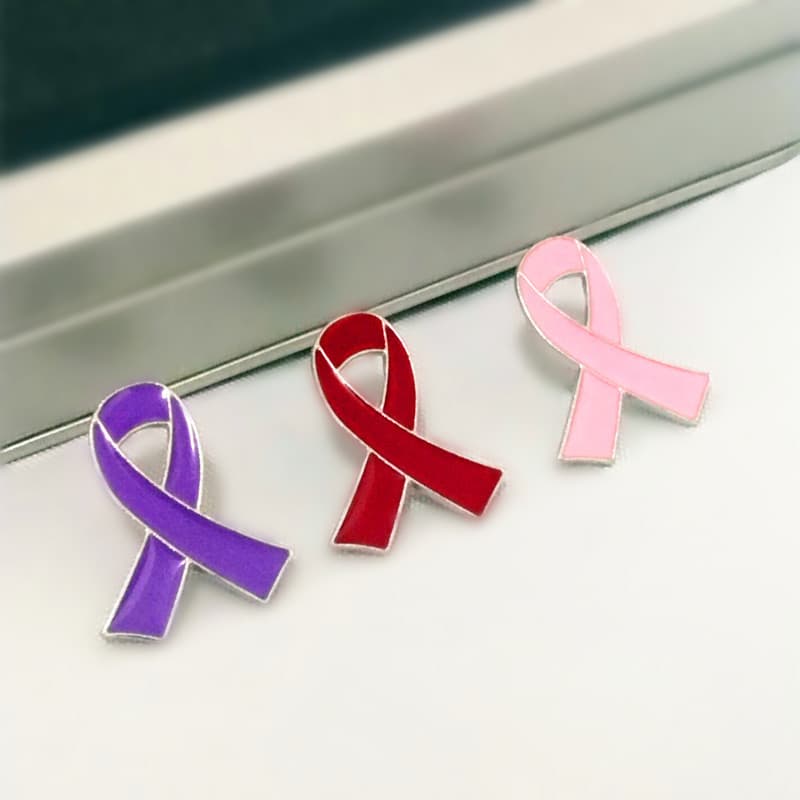 Factory direct selling pink love silk ribbon chest needle -proof milk adenocarcinoma AIDS conscious micro -chapter clothing school bag accessories 1