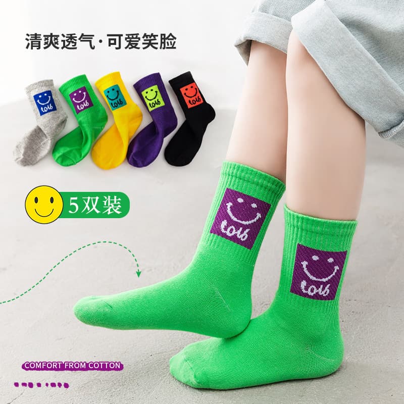 (Wholesale), autumn cartoon children's fashionable knee socks hip-hop style, mid-length 3