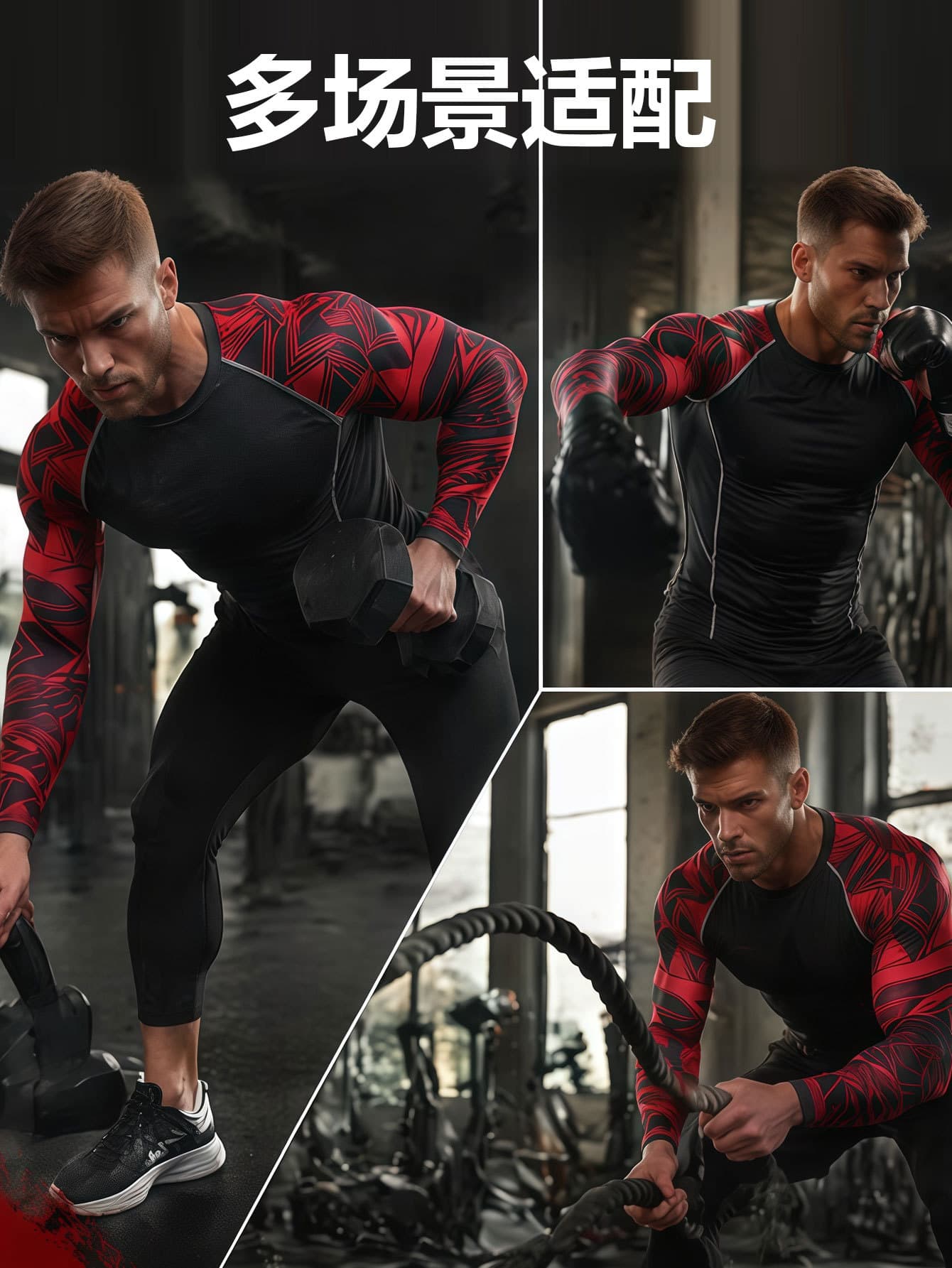 Travel basketball jersey, sports suit for training for gym, quick dry long-sleeve, for running, tight 2