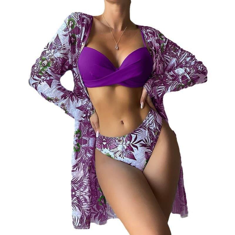(Cross-border trading), fashionable swimwear, set, 2023 collection, European style, 3 piece set 5