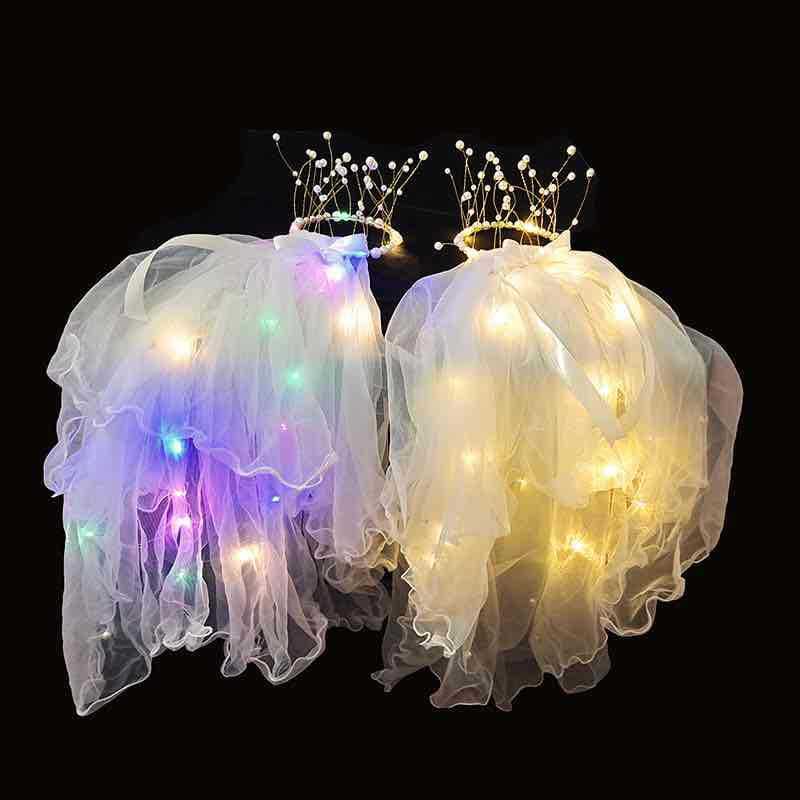 Bride's Liu Crown Sending Bald Type Net Red Photo Proper Children's Certificate with Lantern Double -Layer Varley Wholesale 2