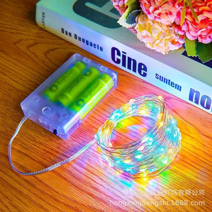 Battery Box LED Copper Wire Light String Starry Christmas Decoration Light String Flowers Cake Holiday Gift Decoration String Light 2