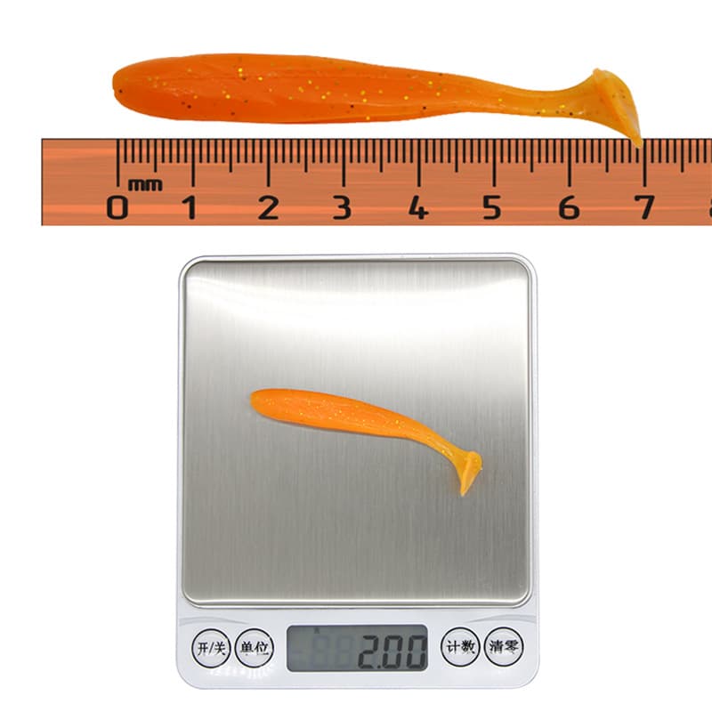 Factory wholesale tail soft bait 7cm2g Luya bait tail soft worm roller rolling fishing bait monochrome tail bait 5