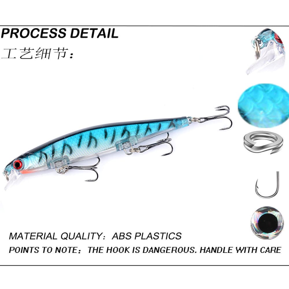 Slowly sinking Luya bait, Mino 13.5g ultra -remote noisy beads, light -tilled bark bark fake bait to be bust of bionic hard bait 4