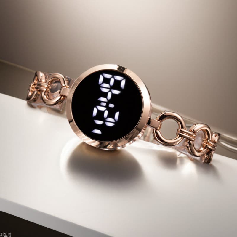 Fashionable small chain, watch, steel belt for students, electronic bracelet, city style, simple and elegant design