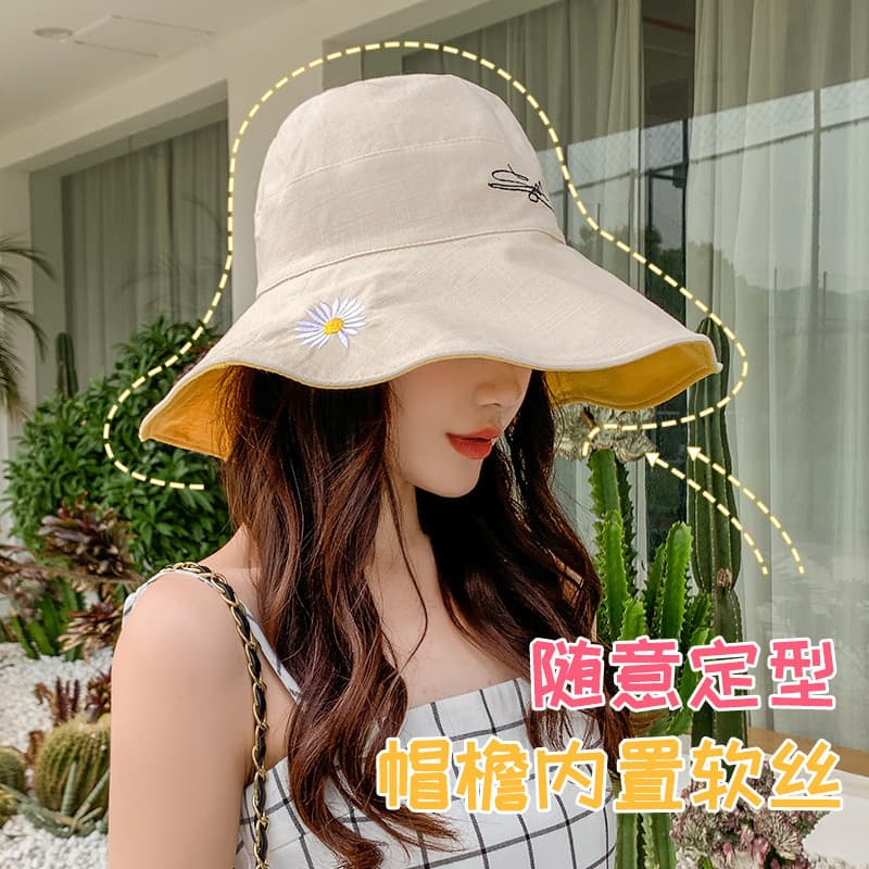 Summer beach travel hat solar-powered, sun protection, Korean style 4