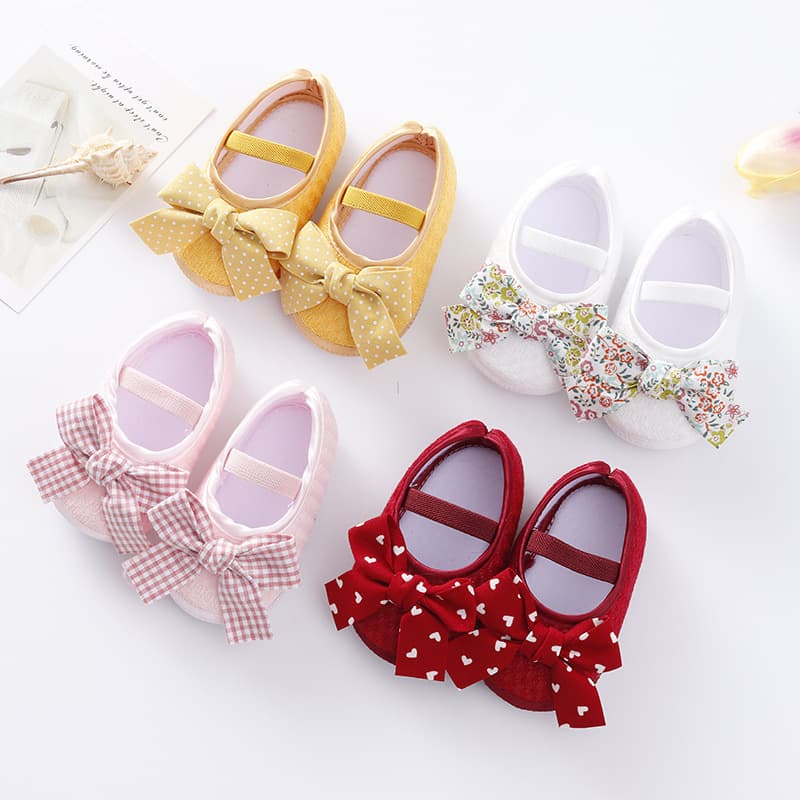 2022 New Princess Shoes 0-3-6-10 Month Baby Shoes INS Baby Shoes Bow Single Shoes Soft Sole Toddler Shoes