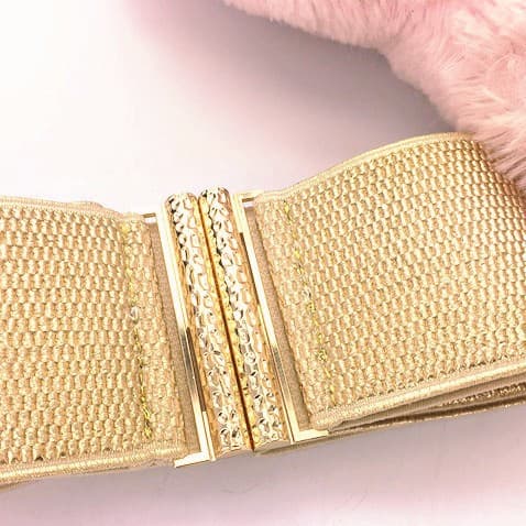 Golden down jacket, universal sweater, elastic waist belt 2