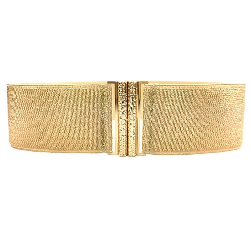 Golden down jacket, universal sweater, elastic waist belt 4