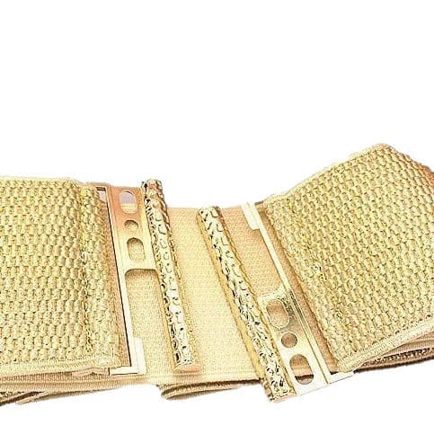 Golden down jacket, universal sweater, elastic waist belt 5
