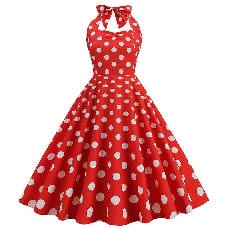 (Cross-border trading), retro long dress, flowered, 50 years, mid-length 2