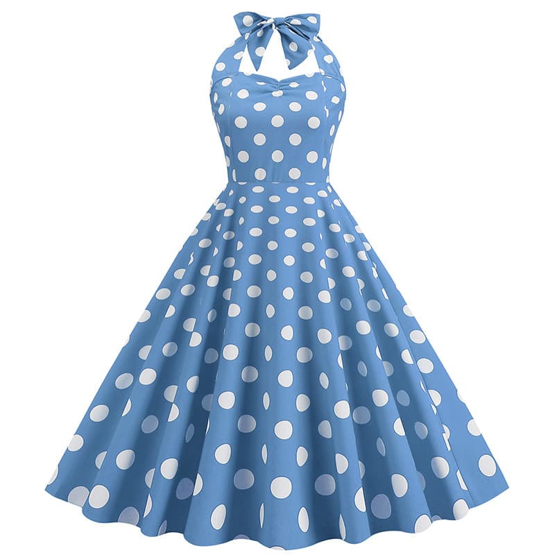 (Cross-border trading), retro long dress, flowered, 50 years, mid-length 3