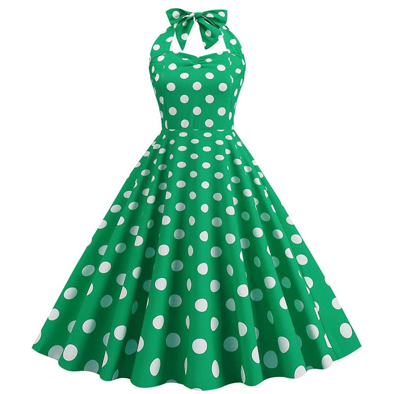 (Cross-border trading), retro long dress, flowered, 50 years, mid-length 5